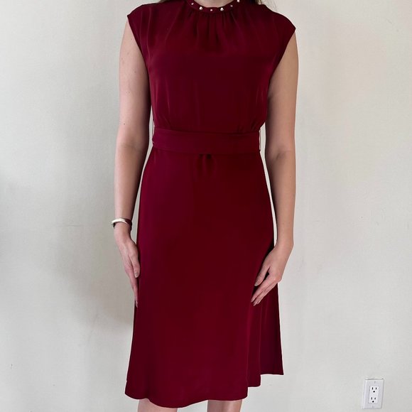 Sandro Conique Dress in Merlot Red, size XS/S (EU 34) - Picture 3 of 4
